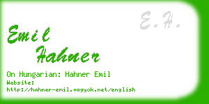 emil hahner business card